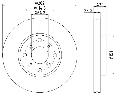 Hella Bremsscheibe [Hersteller-Nr. 8DD355108-131] für Honda