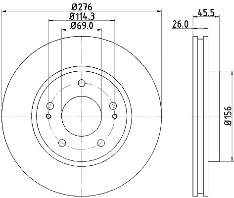 Hella Bremsscheibe [Hersteller-Nr. 8DD355116-311] für Mitsubishi
