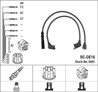 Ngk Zündleitungssatz [Hersteller-Nr. 8091] für Daihatsu