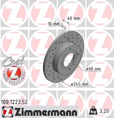 Zimmermann Bremsscheibe [Hersteller-Nr. 100.1223.52] für Audi