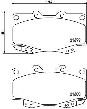 Brembo Bremsbelagsatz, Scheibenbremse [Hersteller-Nr. P83069] für Toyota