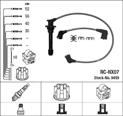 Ngk Zündleitungssatz [Hersteller-Nr. 9459] für Nissan