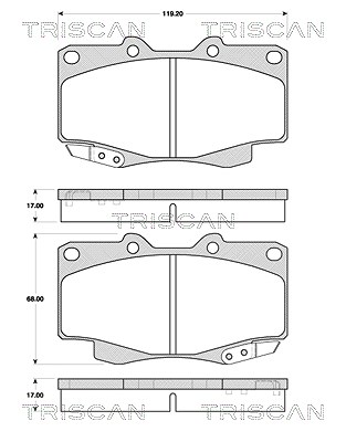 Triscan Bremsbelagsatz, Scheibenbremse [Hersteller-Nr. 811013076] für Toyota