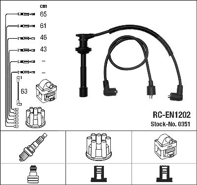 Ngk Zündleitungssatz [Hersteller-Nr. 0351] für Nissan