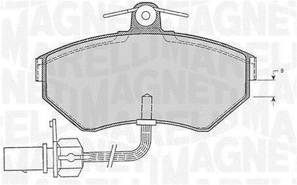 Magneti Marelli Bremsbelagsatz, Scheibenbremse [Hersteller-Nr. 363916060138] für VW, Audi, Seat