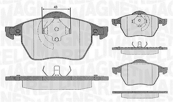 Magneti Marelli Bremsbelagsatz, Scheibenbremse [Hersteller-Nr. 363916060137] für Audi, VW, Seat, Skoda