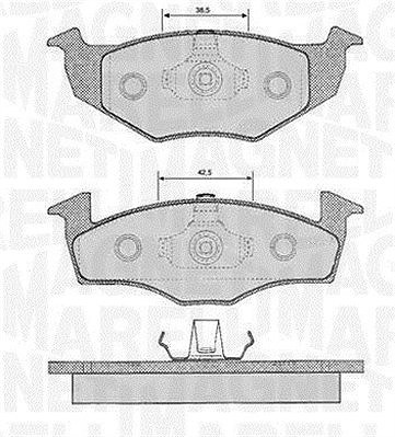 Magneti Marelli Bremsbelagsatz, Scheibenbremse [Hersteller-Nr. 363916060388] für VW, Seat, BMW, Skoda
