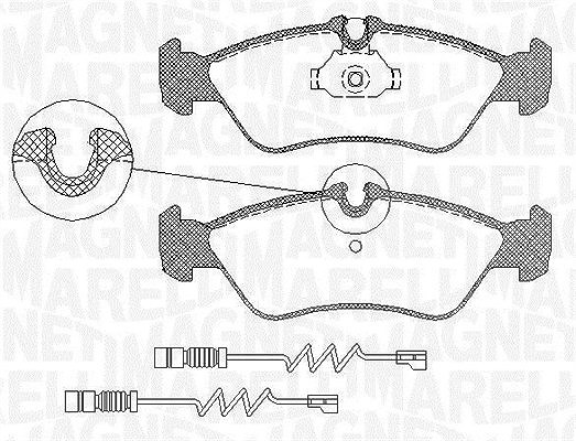 Magneti Marelli Bremsbelagsatz, Scheibenbremse [Hersteller-Nr. 363916060323] für Puch, Mercedes-Benz, VW