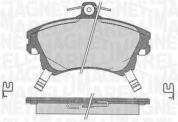 Magneti Marelli Bremsbelagsatz, Scheibenbremse [Hersteller-Nr. 363916060335] für Mitsubishi, Smart, Volvo