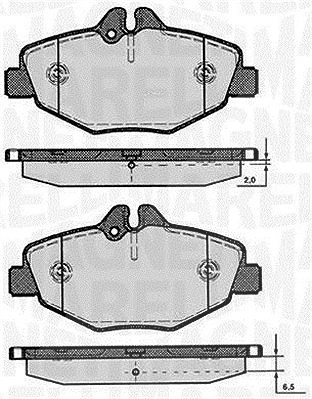 Magneti Marelli Bremsbelagsatz, Scheibenbremse [Hersteller-Nr. 363916060318] für Mercedes-Benz, Saab