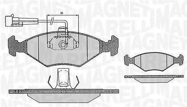 Magneti Marelli Bremsbelagsatz, Scheibenbremse [Hersteller-Nr. 363916060234] für Fiat