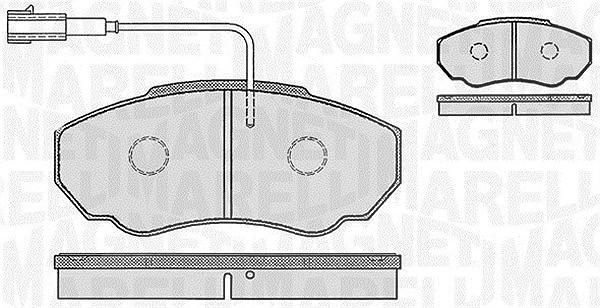 Magneti Marelli Bremsbelagsatz, Scheibenbremse [Hersteller-Nr. 363916060186] für Fiat, Citroën, Peugeot