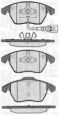 Magneti Marelli Bremsbelagsatz, Scheibenbremse [Hersteller-Nr. 363916060135] für Audi, Seat, Spyker, VW, Skoda, Peugeot