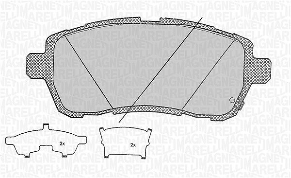 Magneti Marelli Bremsbelagsatz, Scheibenbremse [Hersteller-Nr. 363916060684] für Mazda, Suzuki, Subaru, Ford, Daihatsu