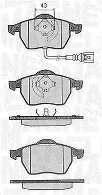 Magneti Marelli Bremsbelagsatz, Scheibenbremse [Hersteller-Nr. 363916060136] für Seat, Skoda, Audi, VW