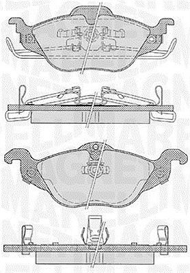 Magneti Marelli Bremsbelagsatz, Scheibenbremse [Hersteller-Nr. 363916060355] für Chevrolet, Opel, Vauxhall