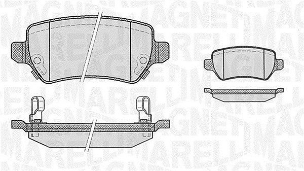 Magneti Marelli Bremsbelagsatz, Scheibenbremse [Hersteller-Nr. 363916060356] für Chevrolet, Vauxhall, Lada, Kia, Opel