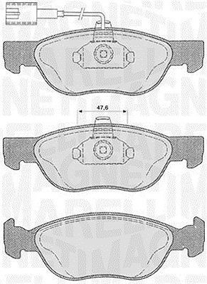 Magneti Marelli Bremsbelagsatz, Scheibenbremse [Hersteller-Nr. 363916060102] für Lancia, Fiat, Alfa Romeo