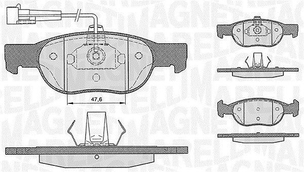 Magneti Marelli Bremsbelagsatz, Scheibenbremse [Hersteller-Nr. 363916060222] für Lancia, Seat, Fiat