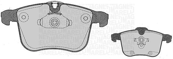 Magneti Marelli Bremsbelagsatz, Scheibenbremse [Hersteller-Nr. 363916060612] für Vauxhall, Cadillac, Opel, Jaguar, Saab