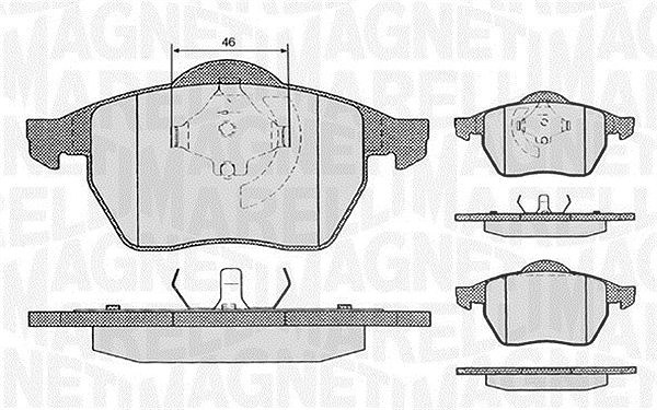 Magneti Marelli Bremsbelagsatz, Scheibenbremse [Hersteller-Nr. 363916060146] für Audi, VW