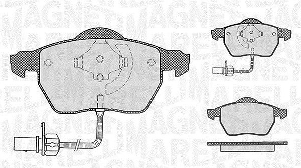 Magneti Marelli Bremsbelagsatz, Scheibenbremse [Hersteller-Nr. 363916060142] für Skoda, Audi, VW, Seat