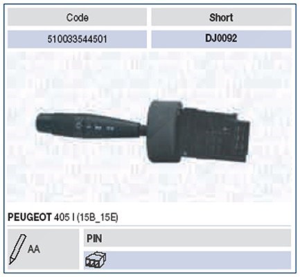 Magneti Marelli Lenkstockschalter [Hersteller-Nr. 510033544501] für Peugeot