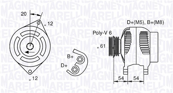 Magneti Marelli Generator [Hersteller-Nr. 063321819010] für Fiat