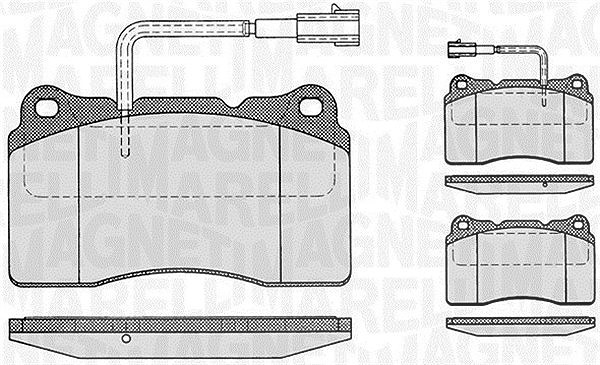 Magneti Marelli Bremsbelagsatz, Scheibenbremse [Hersteller-Nr. 363916060121] für Lancia, Alfa Romeo