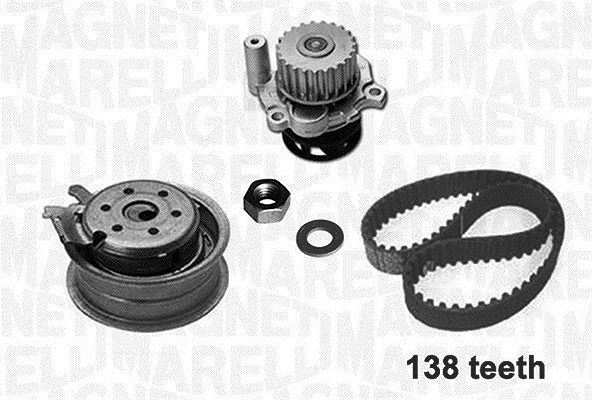 Magneti Marelli Wasserpumpe + Zahnriemensatz [Hersteller-Nr. 341403640002] für Seat, Audi, VW, Skoda