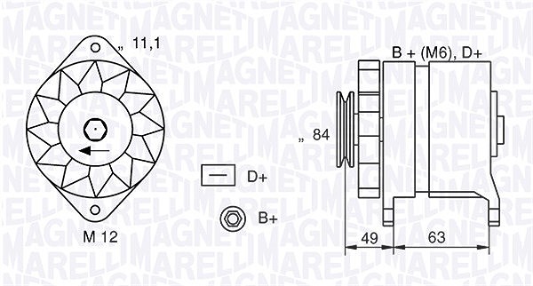 Magneti Marelli Generator [Hersteller-Nr. 063321044010] für Fiat, Lancia, Alfa Romeo, Iveco