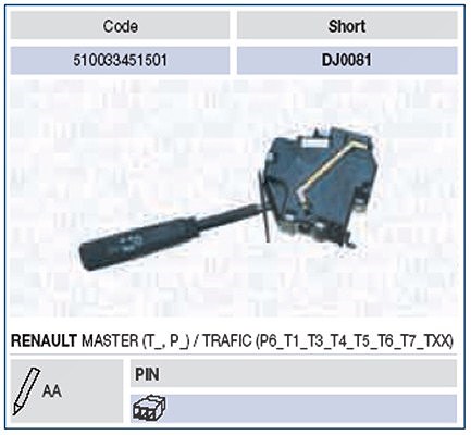 Magneti Marelli Lenkstockschalter [Hersteller-Nr. 510033451501] für Renault