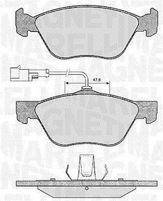 Magneti Marelli Bremsbelagsatz, Scheibenbremse [Hersteller-Nr. 363916060101] für Lancia, Alfa Romeo, Fiat