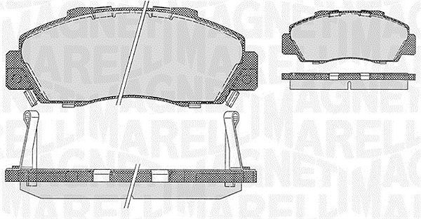 Magneti Marelli Bremsbelagsatz, Scheibenbremse [Hersteller-Nr. 363916060274] für Honda, Rover, Acura