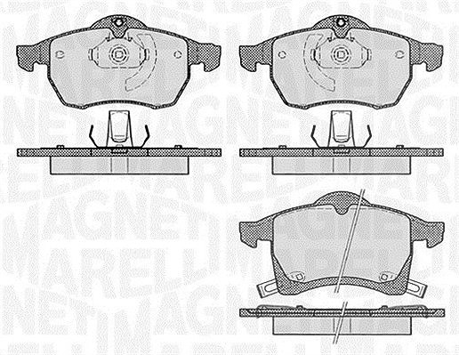 Magneti Marelli Bremsbelagsatz, Scheibenbremse [Hersteller-Nr. 363916060523] für Vauxhall, Opel, Chevrolet