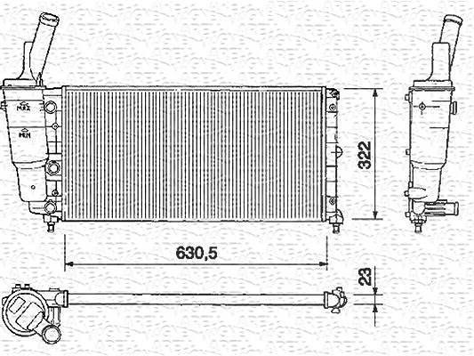 Magneti Marelli Kühler, Motorkühlung [Hersteller-Nr. 350213161000] für Lancia, Fiat