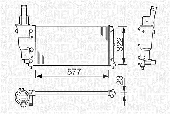 Magneti Marelli Kühler, Motorkühlung [Hersteller-Nr. 350213114000] für Lancia, Fiat