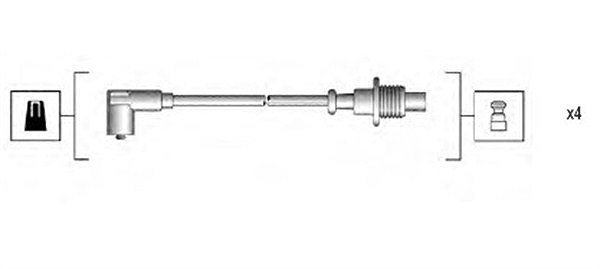 Magneti Marelli Zündleitungssatz [Hersteller-Nr. 941135160703] für Peugeot, Citroën, Fiat