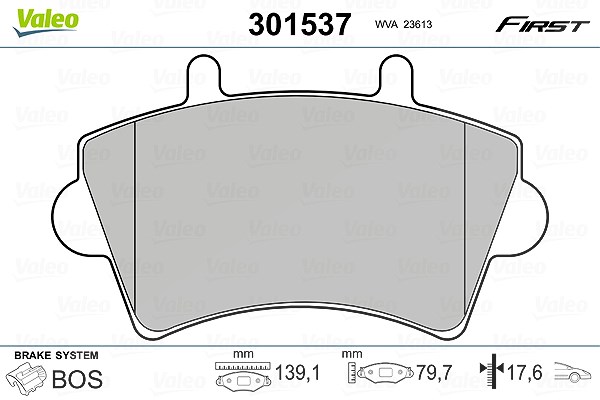 Valeo Bremsbelagsatz, Scheibenbremse [Hersteller-Nr. 301537] für Vauxhall, Opel, Nissan, Renault