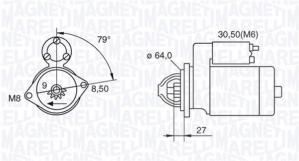 Magneti Marelli Starter [Hersteller-Nr. 063280045010] für Alfa Romeo, Fiat, Lancia, Opel, Vauxhall