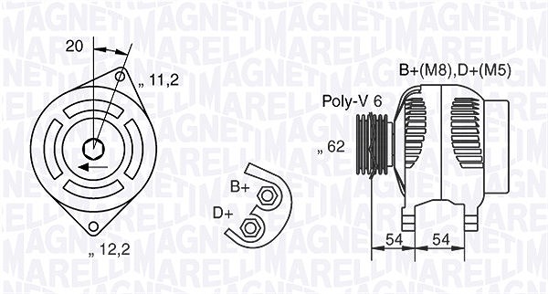 Magneti Marelli Generator [Hersteller-Nr. 063321807010] für Fiat, Alfa Romeo