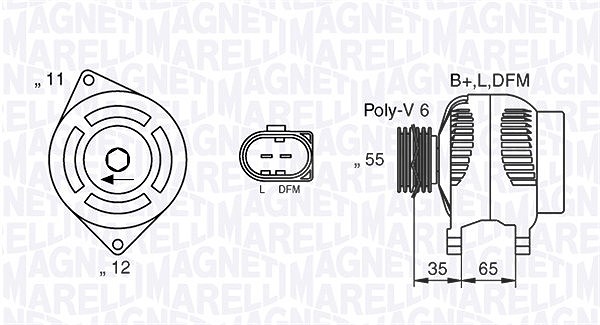 Magneti Marelli Generator [Hersteller-Nr. 063377014010] für Alfa Romeo