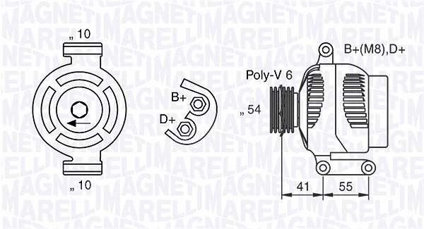 Magneti Marelli Generator [Hersteller-Nr. 063377028010] für Alfa Romeo, Lancia, Fiat