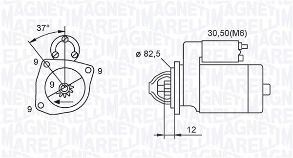 Magneti Marelli Starter [Hersteller-Nr. 063721264010] für Cadillac, Chevrolet, Fiat, Alfa Romeo, Saab, Lancia, Opel