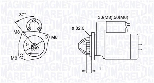 Magneti Marelli Starter [Hersteller-Nr. 063721389010] für Citroën, Fiat, Peugeot
