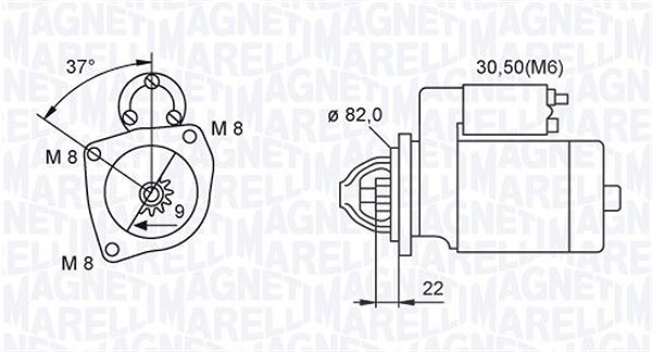 Magneti Marelli Starter [Hersteller-Nr. 063721449010] für Citroën, Fiat, Peugeot