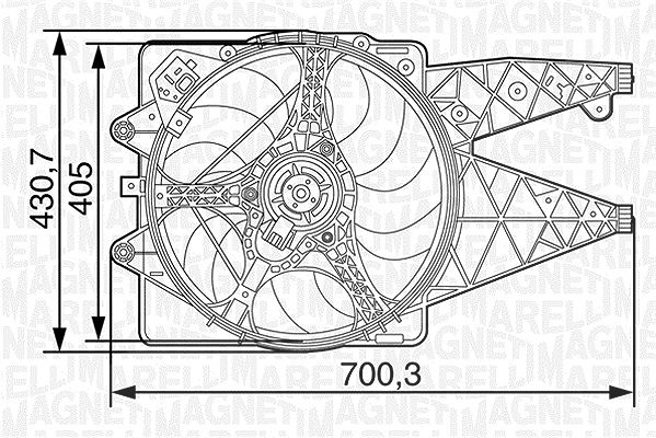 Magneti Marelli Lüfter, Motorkühlung [Hersteller-Nr. 069422446010] für Alfa Romeo, Abarth, Fiat