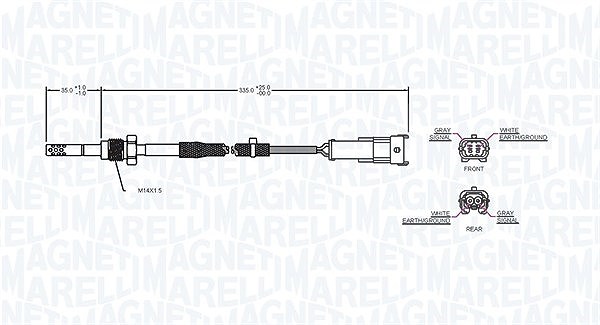Magneti Marelli Sensor, Abgastemperatur [Hersteller-Nr. 172000043010] für Saab, Vauxhall, Cadillac, Opel