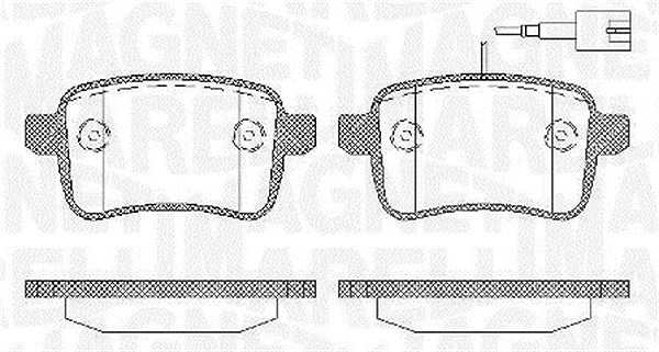 Magneti Marelli Bremsbelagsatz, Scheibenbremse [Hersteller-Nr. 363916060129] für Vauxhall, Alfa Romeo, Dodge