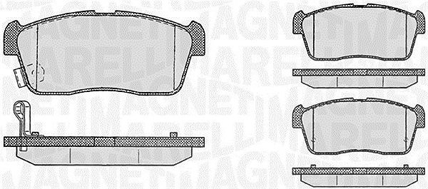 Magneti Marelli Bremsbelagsatz, Scheibenbremse [Hersteller-Nr. 363916060470] für Perodua, Daihatsu, Suzuki, Subaru, Toyota